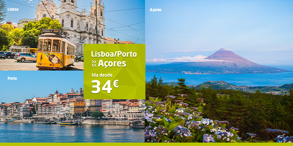 Lisboa/Porto <> Açores ida desde 34€